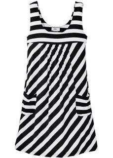 Трикотажное платье стретч (черный/белый в полоску) Bonprix