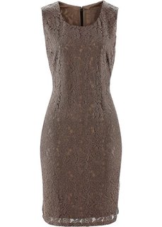 Кружевное платье без рукавов (бурый) Bonprix