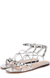 Сандалии Valentino Garavani Free Rockstud из металлизированной кожи Valentino
