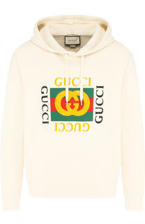 Хлопковое худи с логотипом бренда Gucci