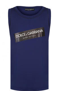 Хлопковая майка с логотипом бренда Dolce &amp; Gabbana