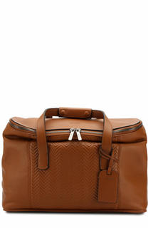 Кожаная дорожная сумка с плечевым ремнем Giorgio Armani