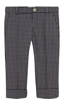 Шерстяные брюки в клетку с отворотами Gucci