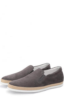 Замшевые слипоны с отделкой Tod’s