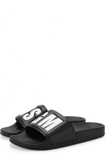 Резиновые шлепанцы с логотипом бренда MSGM