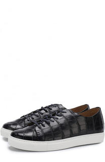 Кеды из кожи крокодила на шнуровке Dami
