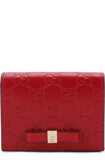 Кожаный футляр для кредитных карт с тиснением Signature Gucci