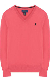 Пуловер из хлопка с V-образным вырезом Polo Ralph Lauren