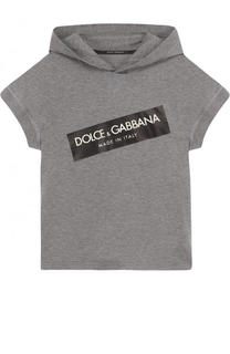 Хлопковая футболка с капюшоном Dolce &amp; Gabbana