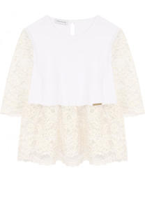 Топ с кружевной отделкой I Pinco Pallino