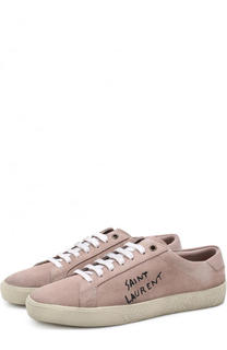 Замшевые кеды Court Classic с логотипом бренда Saint Laurent