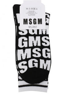 Хлопковые носки с логотипом бренда MSGM