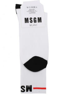 Хлопковые носки с логотипом бренда MSGM
