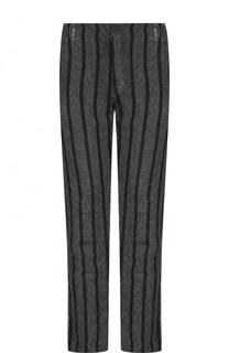 Хлопковые брюки прямого кроя в полоску Transit