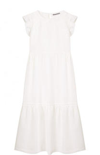 Платье-макси А-силуэта с кружевной отделкой Ermanno Scervino