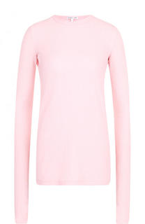 Однотонный хлопковый лонгслив с круглым вырезом Helmut Lang