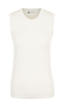 Однотонный кашемировый топ с круглым вырезом Colombo