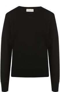 Однотонный шерстяной пуловер с круглым вырезом Dries Van Noten