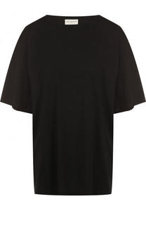 Однотонная хлопковая футболка свободного кроя Dries Van Noten