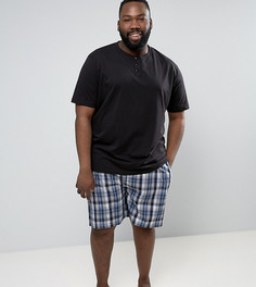 Пижама с черной футболкой и клетчатыми шортами Duke PLUS - Черный