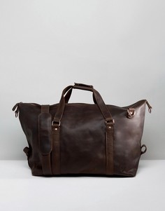 Темно-коричневая кожаная сумка Lyle & Scott - Коричневый
