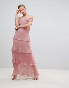 Платье макси с оборками Glamorous - Розовый