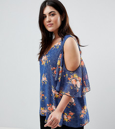 Блузка с цветочным принтом и вырезами на плечах Lovedrobe - Мульти
