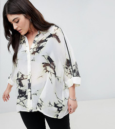 Oversize-рубашка с принтом Religion Plus - Белый