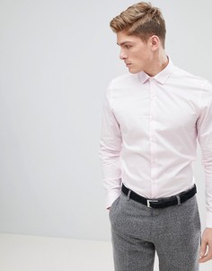 Светло-розовая облегающая строгая рубашка из эластичного материала Moss London - Розовый