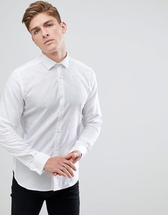 Строгая белая рубашка скинни с цветочным принтом Moss London - Белый