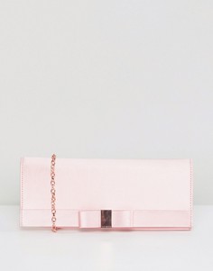 Атласный клатч с бантом Ted Baker - Розовый