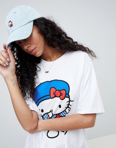 Джинсовая кепка с вышивкой Hello Kitty x ASOS - Синий