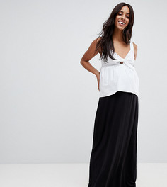 Юбка макси с присборенной талией ASOS DESIGN Maternity - Черный