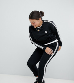 Черные спортивные штаны с полосками по бокам Puma эксклюзивно для ASOS Plus - Черный