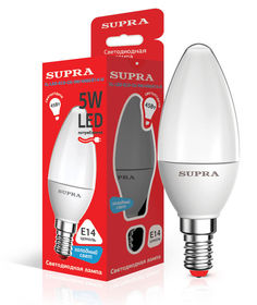 Лампа SUPRA SL-LED-ECO-CN, 5Вт, 400lm, 25000ч, 4000К, E14, 1 шт. [10224]