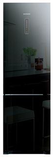 Холодильник DAEWOO RNV3310GCHB, двухкамерный, черное стекло