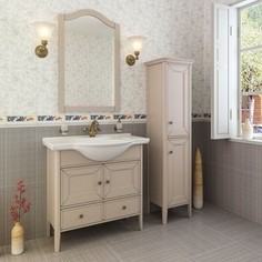 Тумба с раковиной Timo Аврора 2 дверцы, 1 ящик, капучино (Av.t -85 M-VR (C))