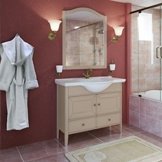 Тумба с раковиной Timo Аврора 2 дверцы, 1 ящик, капучино (Av.t -105 M-VR (C))