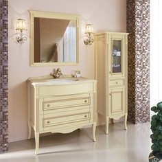 Тумба со столешницей и раковиной Timo Аура 2 ящика, аворио с бронзой (Au.t -90 M-V (A-B))