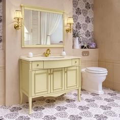 Тумба со столешницей и раковиной Timo Аура 3 дверцы, ящика, аворио с бронзой (Au.t -110 M-VR (A-B))