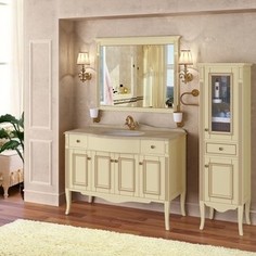 Тумба со столешницей и раковиной Timo Аура 3 дверцы, ящика, аворио с бронзой (Au.t -120 M-VR (A-B))