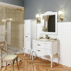 Тумба со столешницей и раковиной Timo Еллен плюс 2 ящика, белый (Elp.t -90 M-V (B))