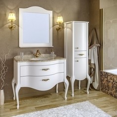 Тумба со столешницей и раковиной Timo Еллен плюс 2 ящика, белый (Elp.t -100 M-V (B))