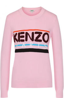 Однотонный хлопковый свитшот с логотипом бренда Kenzo
