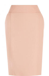 Однотонная шерстяная юбка-карандаш BOSS