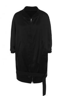 Однотонный бомбер из вискозы на молнии Ann Demeulemeester