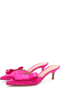Атласные мюли Kyoto на каблуке kitten heel Gianvito Rossi