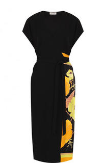 Платье-миди из вискозы с запахом Dries Van Noten