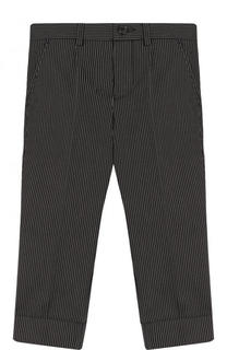 Хлопковые брюки прямого кроя в полоску Dolce &amp; Gabbana