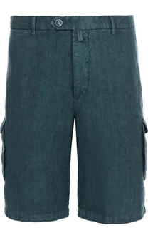 Льняные шорты с накладными карманами Kiton